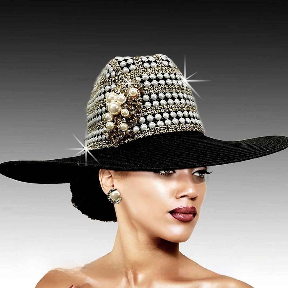 Beloved Millineey Stunning Couture Fine Handcrafted Pearl Jeweled Cowboy Western